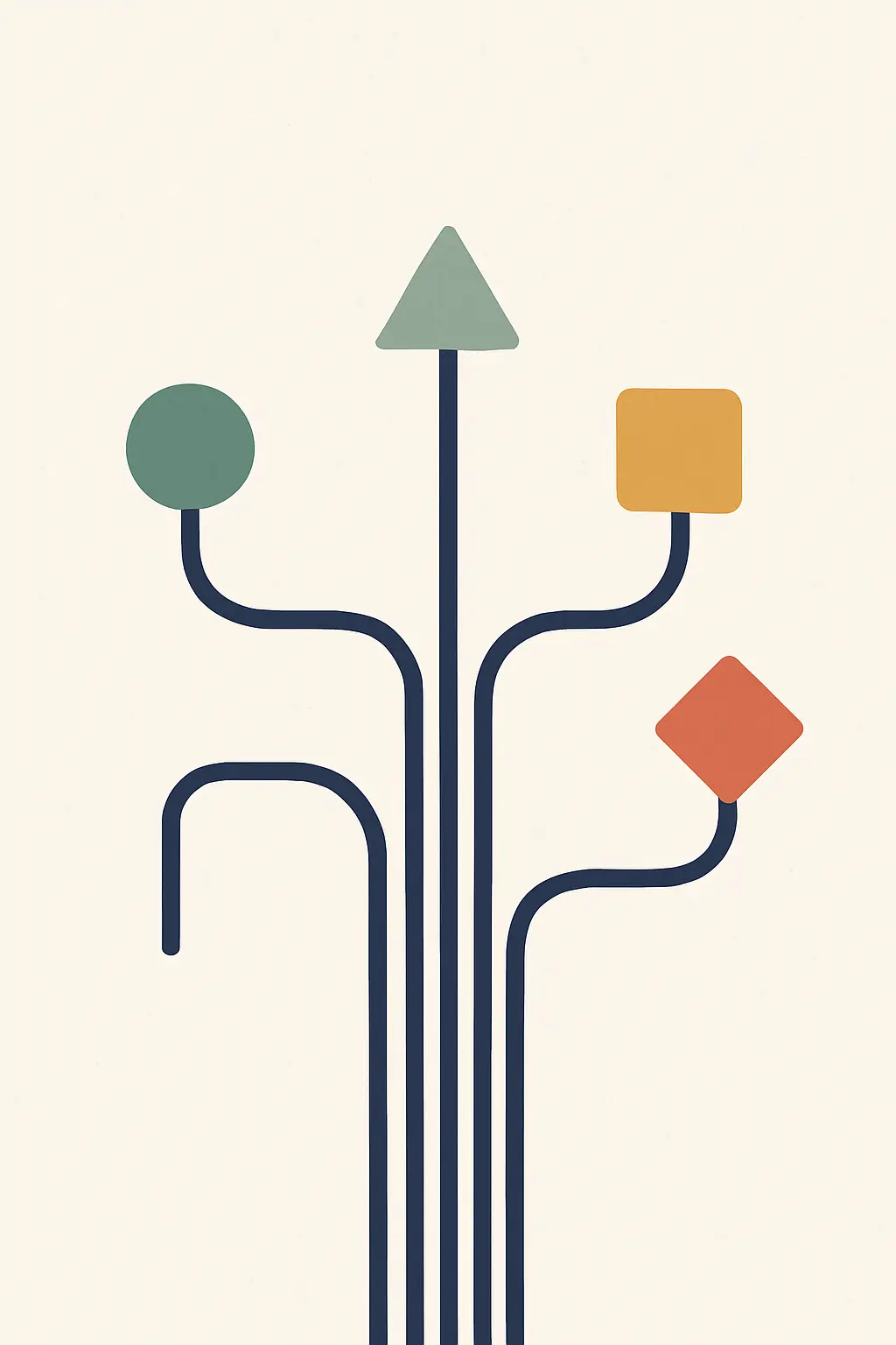 A single path branching into four routes representing the choice between four citation styles by discipline