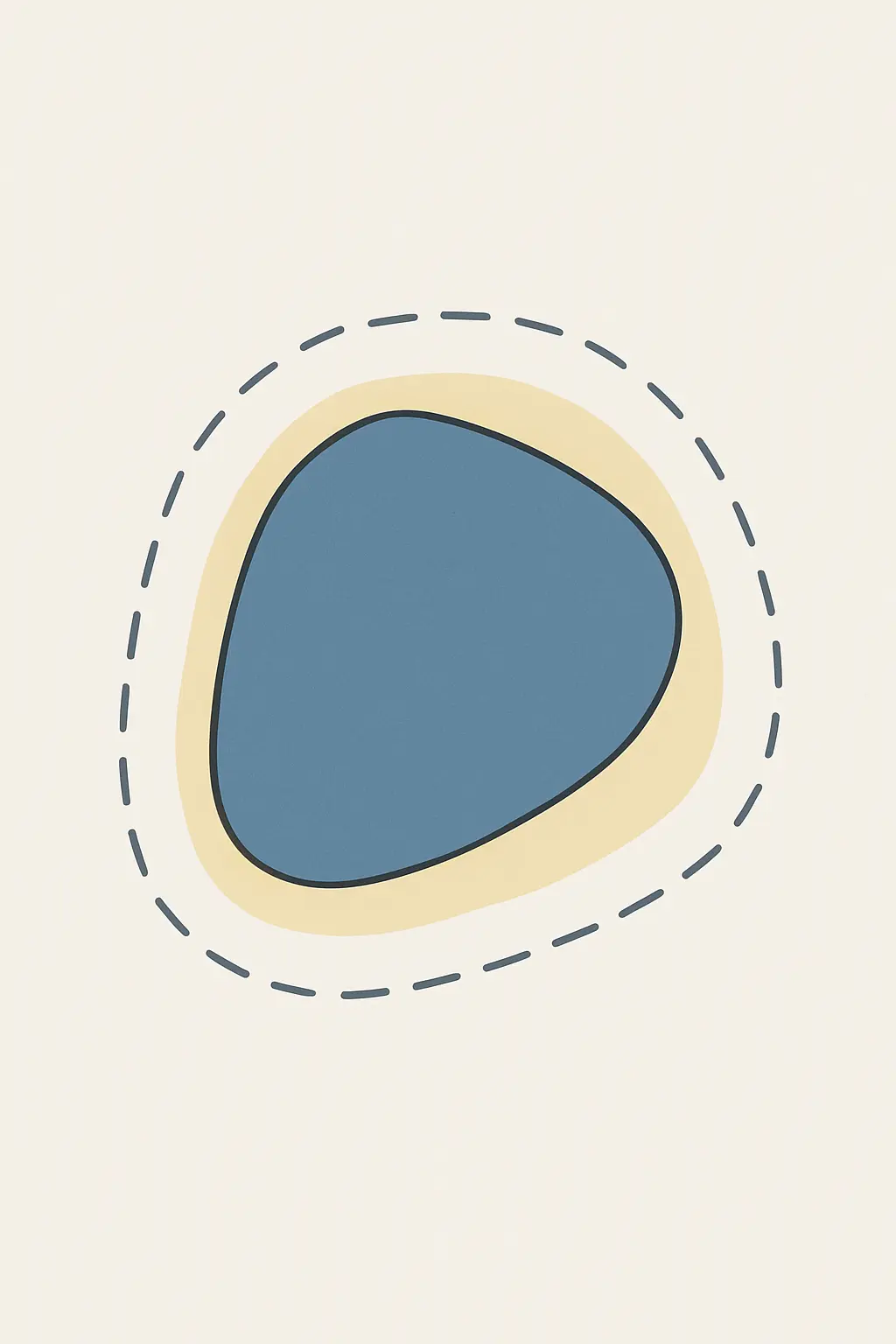 Abstract illustration of a bounded claim area with a defined edge