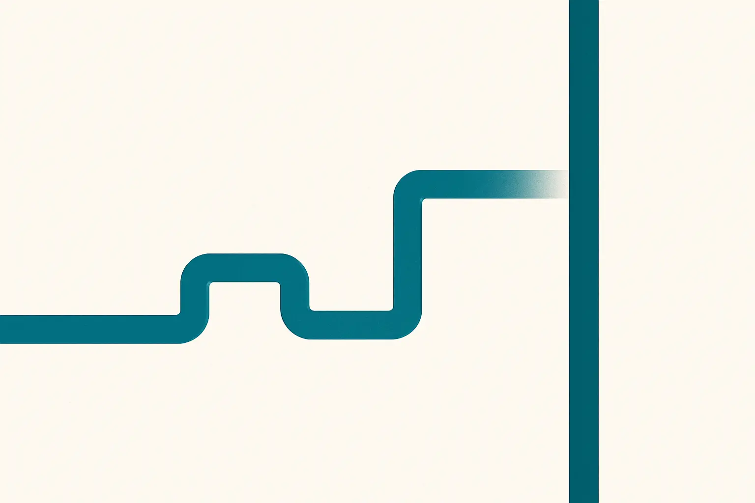 Abstract illustration of a gate reopening a path beyond an initial boundary