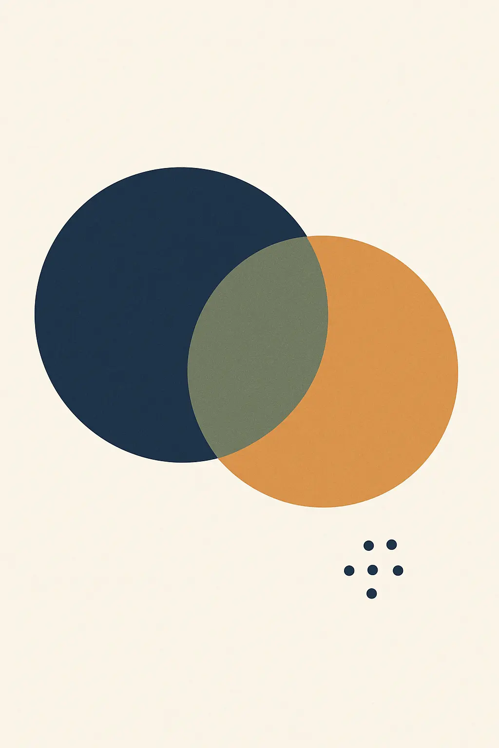 Abstract illustration of two overlapping circles representing everyday English and formal academic register