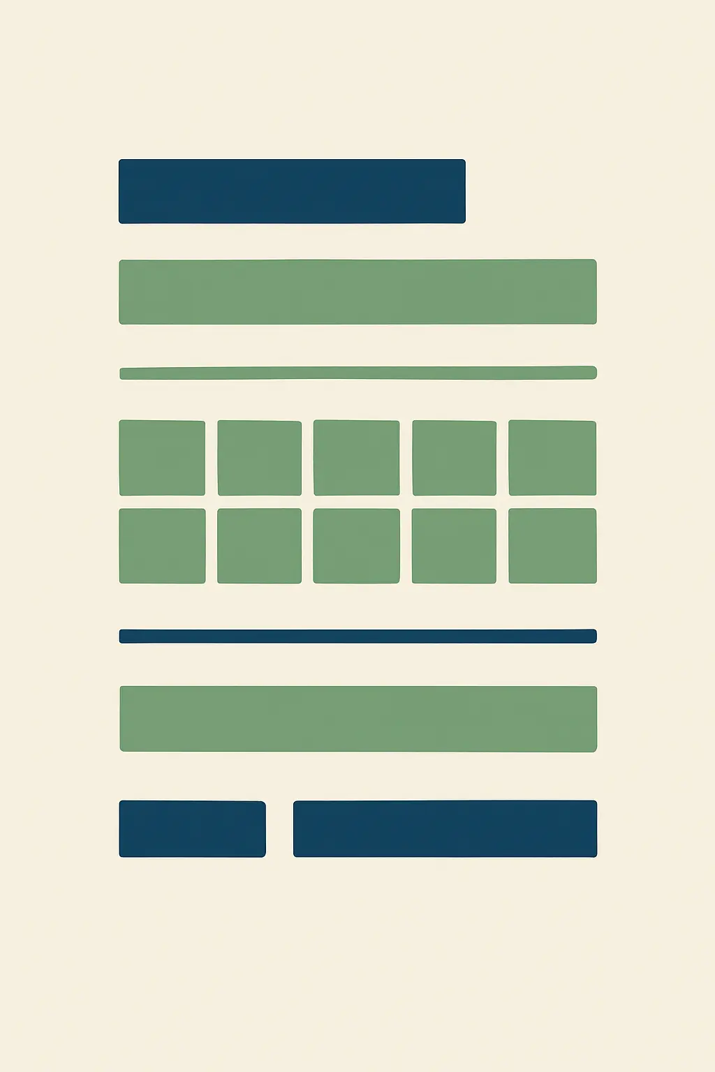 Abstract illustration of the anatomy of an APA table with number, title, headings, body and notes