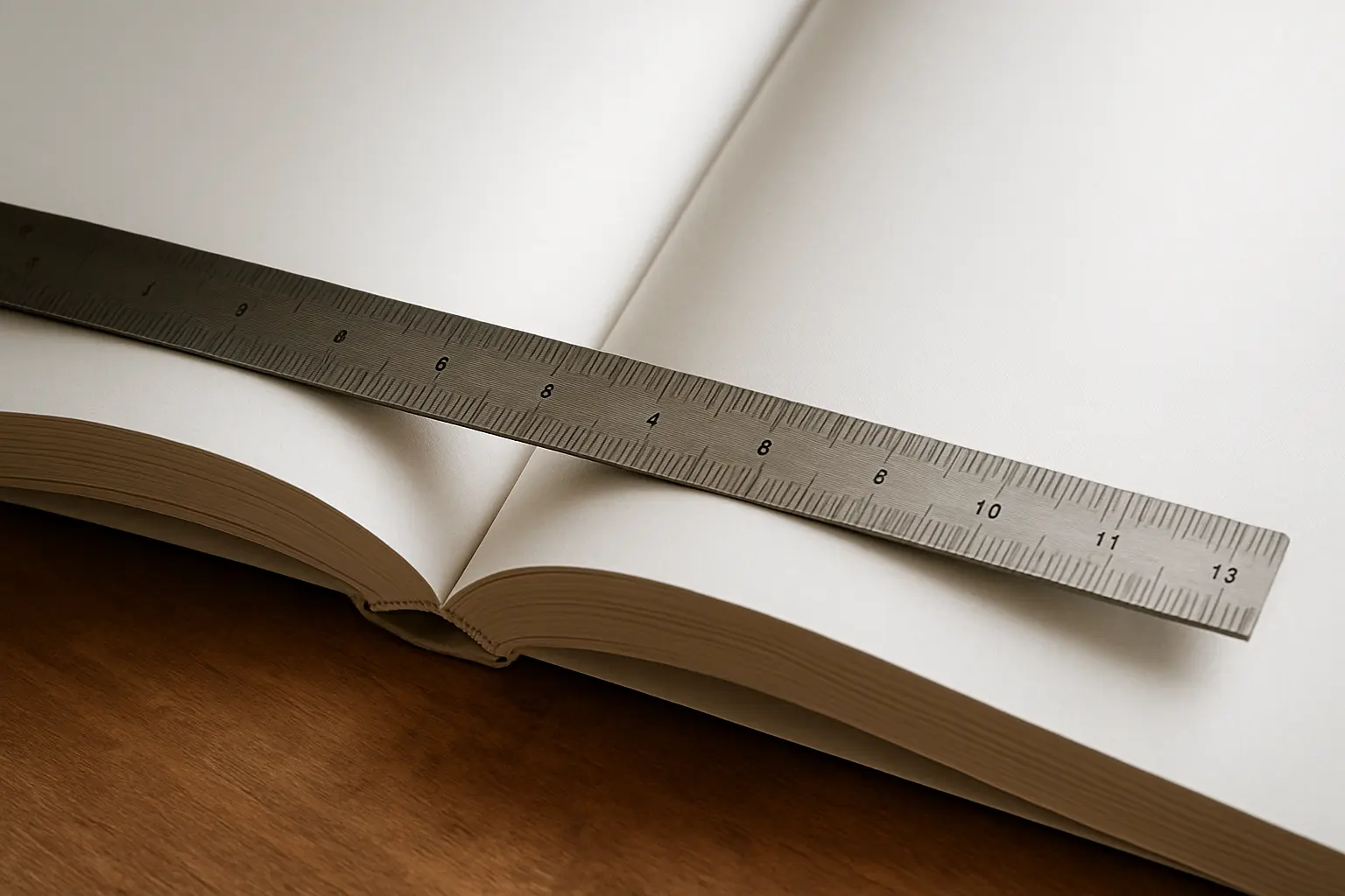 A bound thesis opened flat showing the wide binding margin and a page number at the top right corner